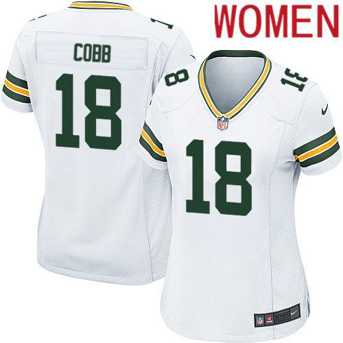 Women Green Bay Packers #18 Randall Cobb White Nike Game NFL Jersey